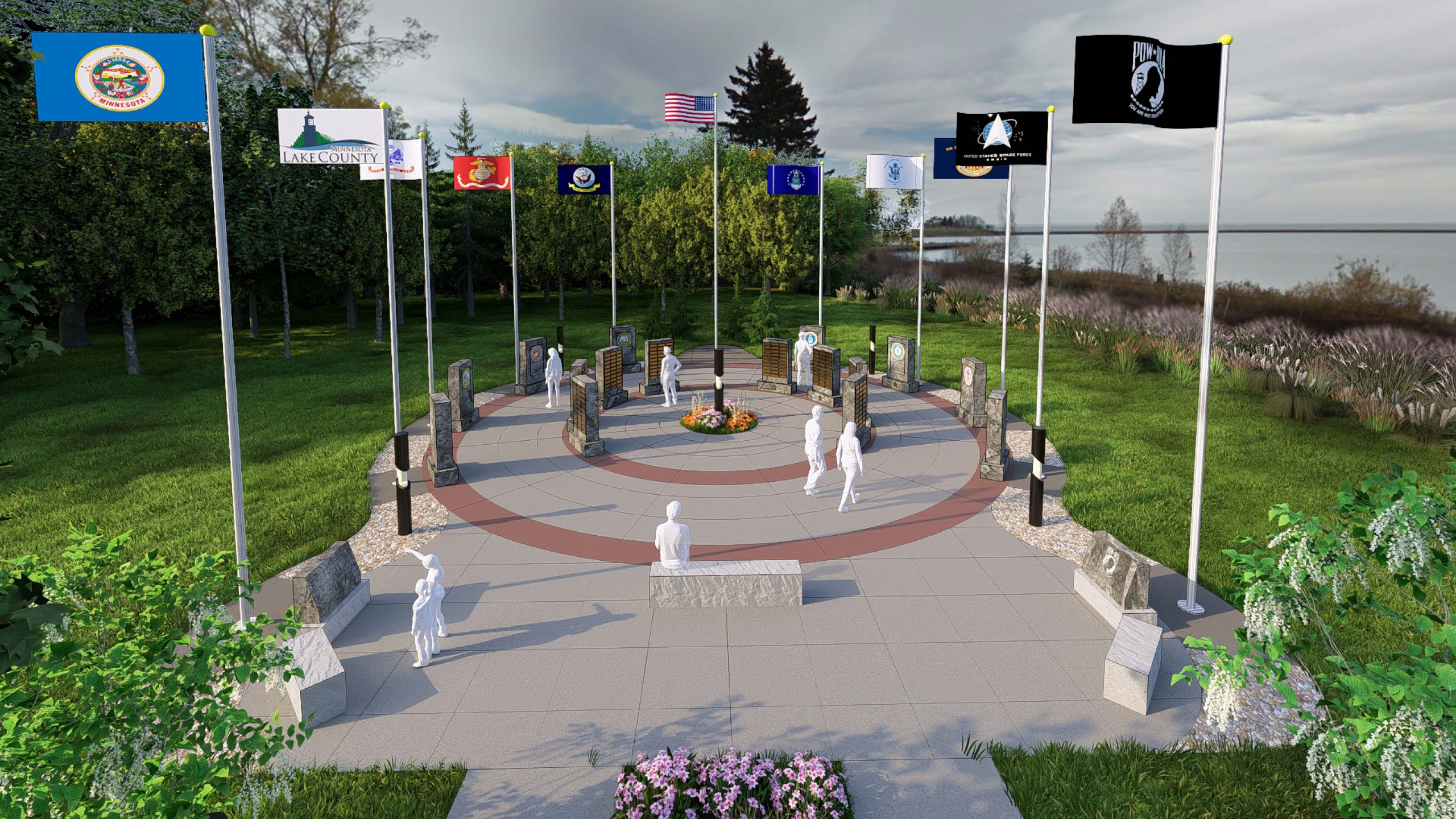 Rendering of the Lake County Veterans Memorial